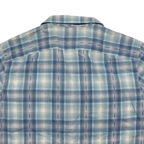 RRL RALPHLAUREN　"BLUE CHECK" L/S OPEN COLLAR SHIRT