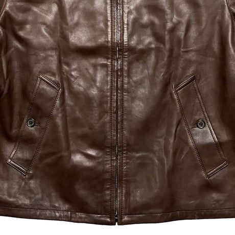 POLO RALPHLAUREN　"DARK BROWN" LAMB LEATHER JACKET