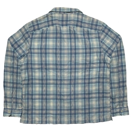 RRL RALPHLAUREN　"BLUE CHECK" L/S OPEN COLLAR SHIRT