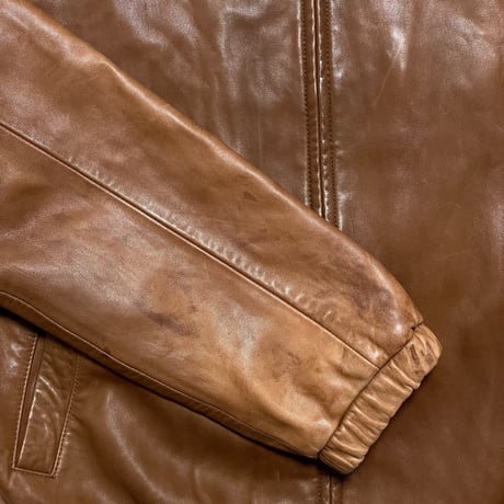 POLO RALPHLAUREN　 "BROWN" LEATHER JACKET (M)