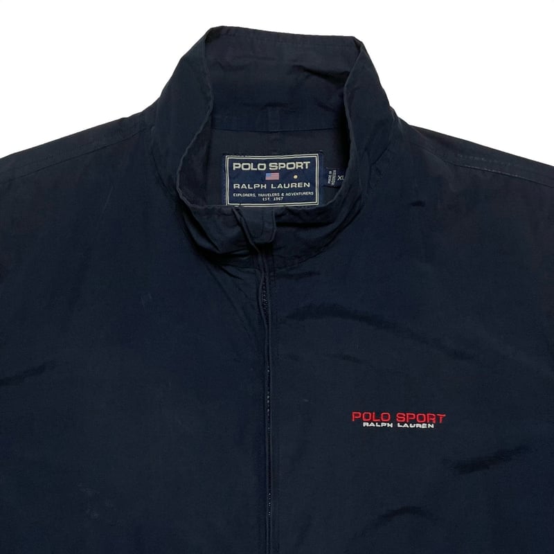 POLO SPORT ラルフローレン ビッグロゴ切替ナイロンJK S 紺白 POLO SPORT ラルフローレン ビッグロゴ切替ナイロンJK S 紺白