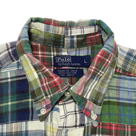 POLO RALPHLAUREN　"PATCH WORK" BUTTONDOWN SHIRT