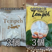 北海道産大豆テンペ３個　滋賀県産特別栽培大豆テンペ３個セット(冷凍)