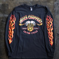 FRISCO CHOPPERS Flaming Skull Yellow＆Red ロンT