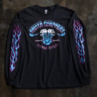 FRISCO CHOPPERS Flaming Skull Blue＆Purple ロンT