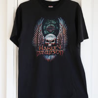 【L-size】ハーレー古着Tシャツ スカルプリント