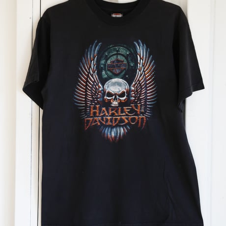 【L-size】ハーレー古着Tシャツ スカルプリント