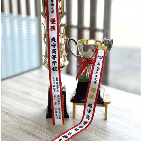優勝シルバートロフィー 赤白リボン付き 優勝カップ XK-01B