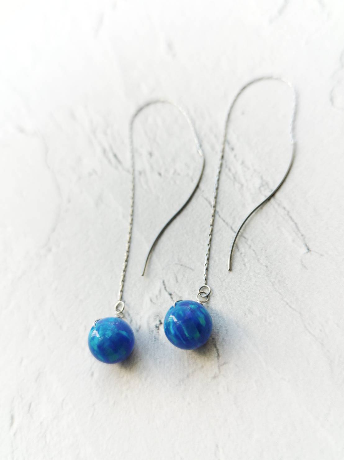 〜ウェーブオパールピアス〜　※オパールカラー・瑠璃色 ウェーブオパールピアス〜 ※オパールカラー・露草色 ウェーブオパール