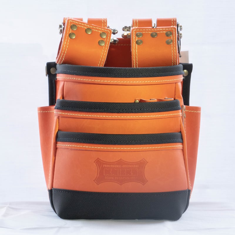 Knicks 最高級硬式グローブ革 チェーンタイプ 3段腰袋【レッド