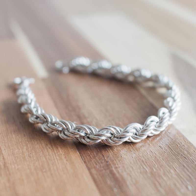 ※ヴィンテージ※ロープチェーンブレスレット シルバー 英国 1980年 ヴィンテージ 】ロープチェーンブレスレット ホールマーク