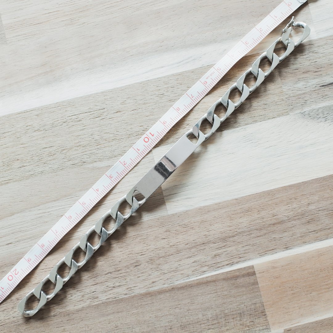 イギリス 1977 刻印 純銀 チャームブレスレット 58g