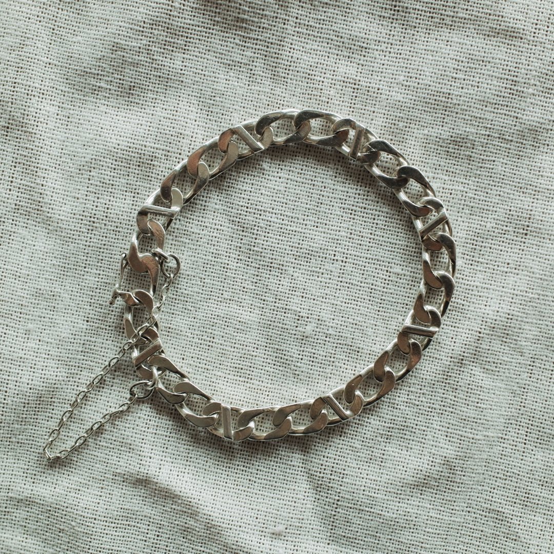 英国 1978年 ヴィンテージ 】シルバーチェーンブレスレット ホール