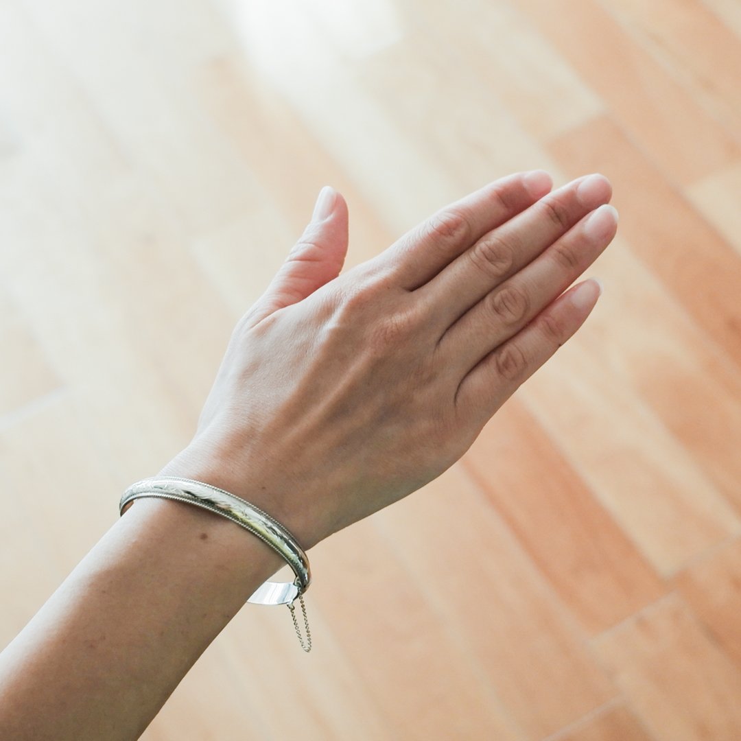 英国 1993年 ヴィンテージ】シルバー バングル イギリス m75 | 英国製