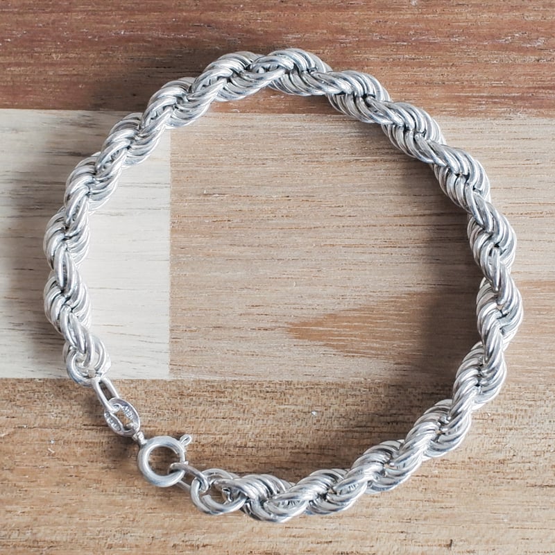 英国 1980年 ヴィンテージ 】ロープチェーンブレスレット ホールマーク