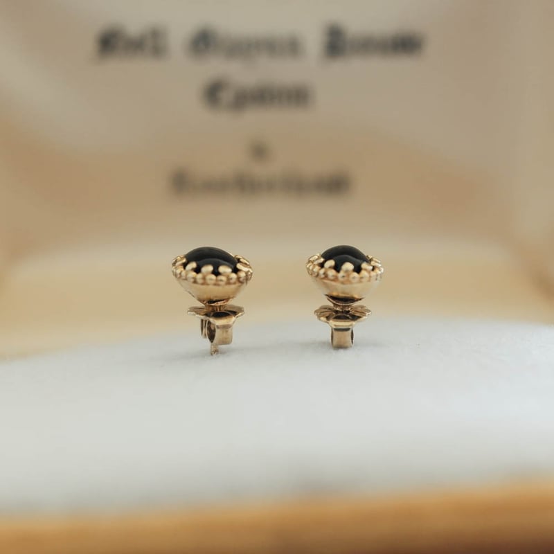 デンマーク製 CARRE JEWELLERY】シルバー & ブラックアゲート ピアス 