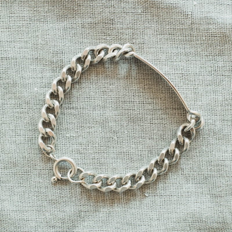 英国 IDプレートシルバー ブレスレット 重量級 シェフィールド