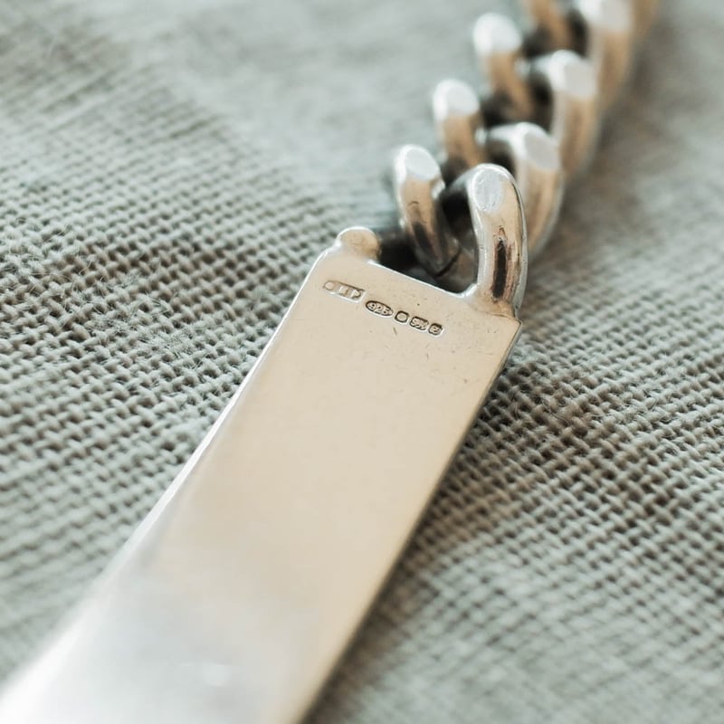 英国製 1999年 ヴィンテージ】IDブレスレット ホールマーク