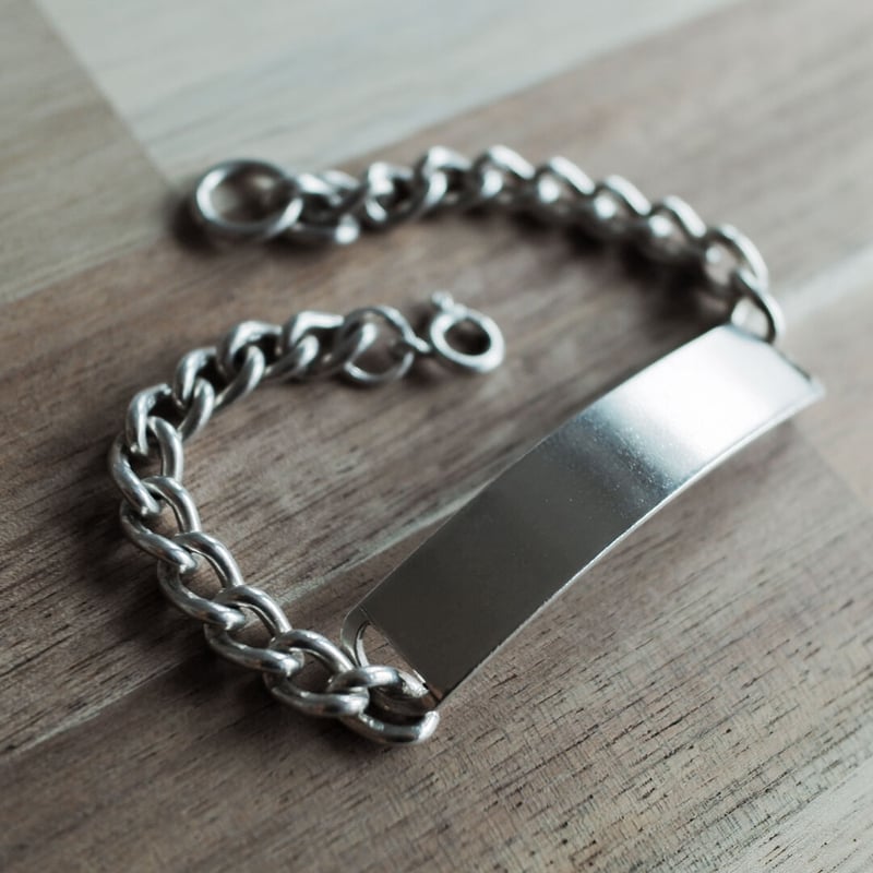 英国製 ヴィンテージ IDプレートブレスレット シルバー 925 イギリス製 VINTAGE 英国 1970s JP LONDON HM SILVER ID ブレスレット