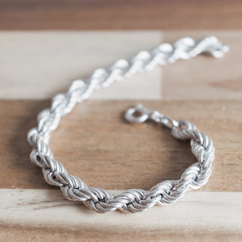 英国 1980年 ヴィンテージ 】ロープチェーンブレスレット ホールマーク