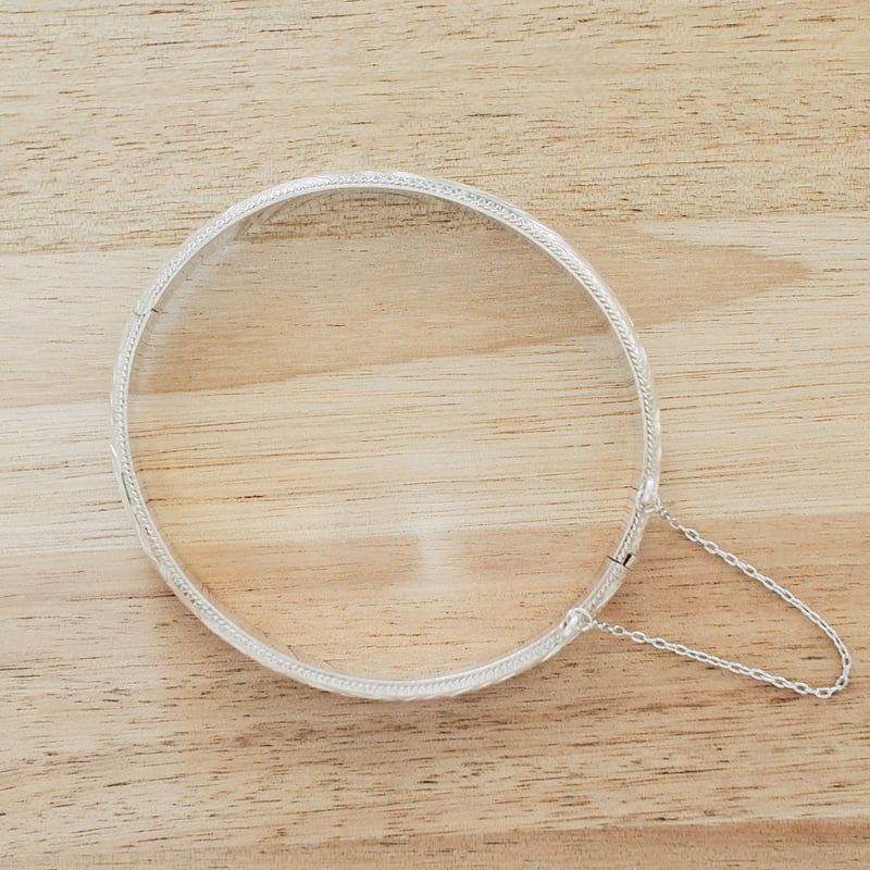 英国 1993年 ヴィンテージ】シルバー バングル イギリス m75