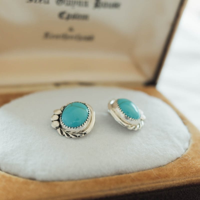 ヴィンテージ ナバホ シルバー925 ラピス ピアス 【J860】 【公式通販】