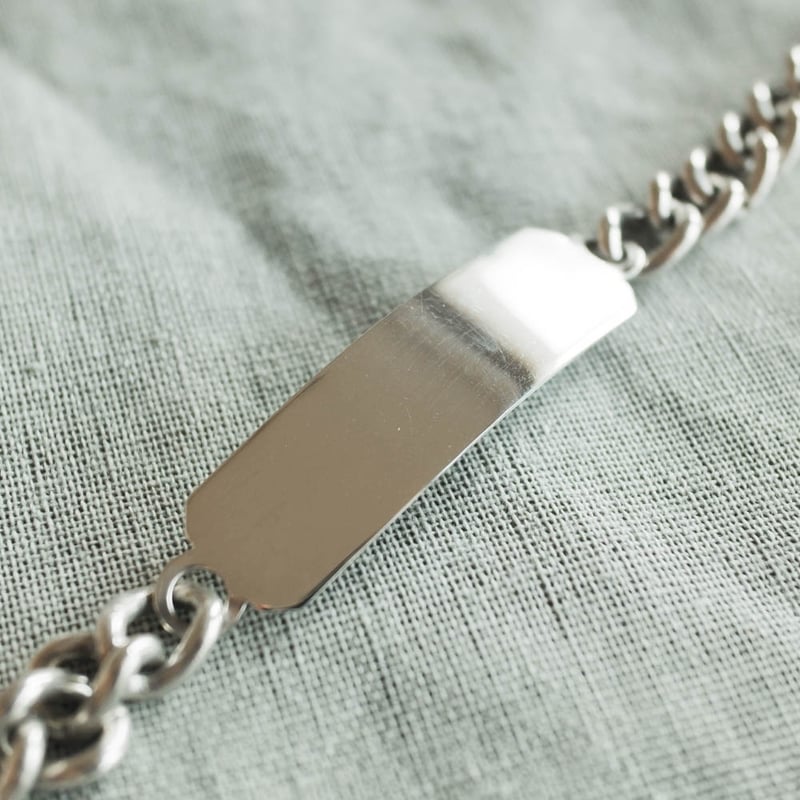 1973年 英国 ヴィンテージ IDタグ 長方形プレート フラットチェーン ブレ 1973年 英国 ヴィンテージ IDタグ 長方形プレート フラット