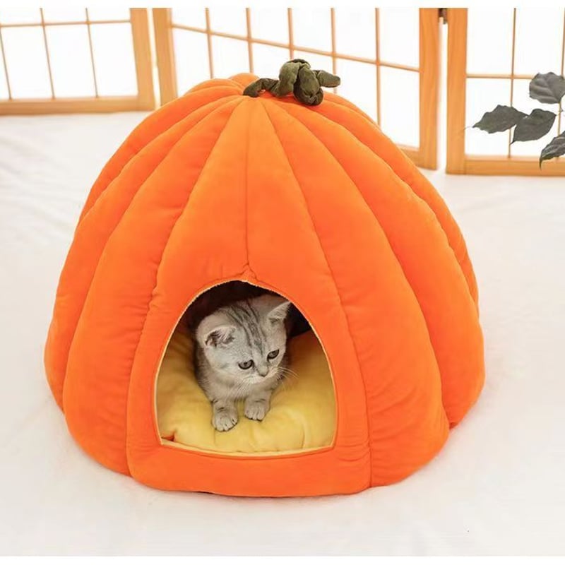ねこベッド マット ペットベッド マット かぼちゃ 洗える ふわふわ 猫