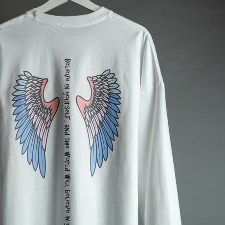 WINGS バックプリントロングスリーブTシャツ/PAS