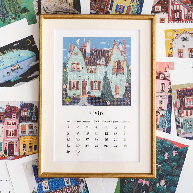 2622【新品未開封】月の杯 西川克己『十二月の絵』カレンダー2026・全国配送（シート状カレンダー