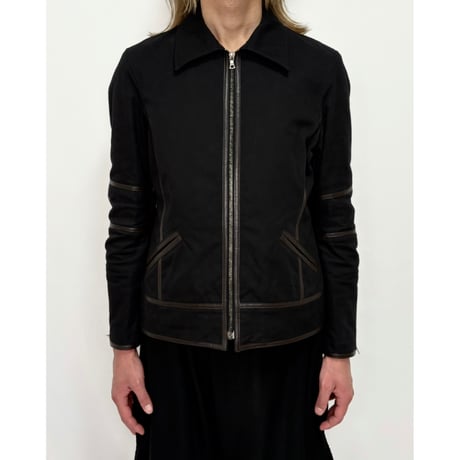 00s Paul Smith COLLECTION leather piping jacket
