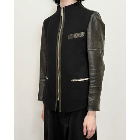AW2011 Paul Smith leather sleeve wool jacket