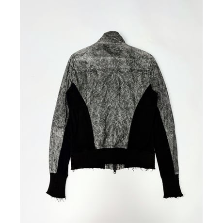 WLG by GIORGIO BRATO - Leather switching zip-up jacket