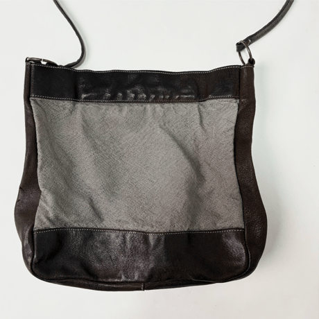 collection PRIVEE? Leather trim wool shoulder bag