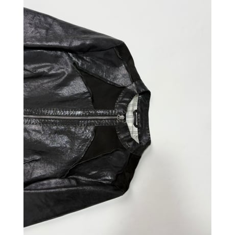 AW2007 EMPORIO ARMANI - Cropped panelled leather jacket