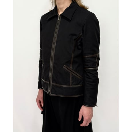 00s Paul Smith COLLECTION leather piping jacket