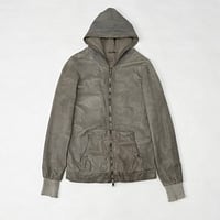 GIORGIO BRATO - Leather hooded jacket