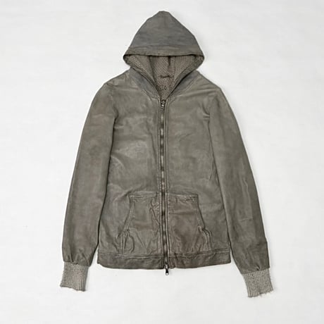 GIORGIO BRATO - Leather hooded jacket