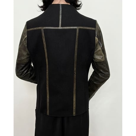 AW2011 Paul Smith leather sleeve wool jacket
