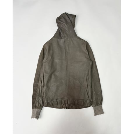GIORGIO BRATO - Leather hooded jacket