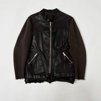 Nicolas & Mark Asymmetric raw edge leather jacket