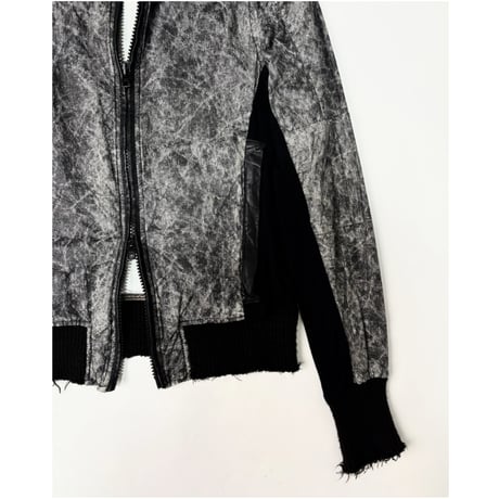 WLG by GIORGIO BRATO - Leather switching zip-up jacket