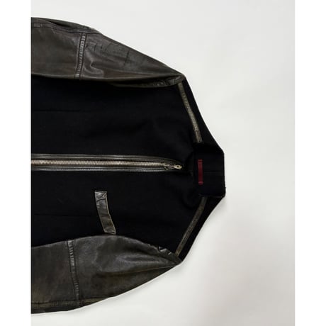 AW2011 Paul Smith leather sleeve wool jacket