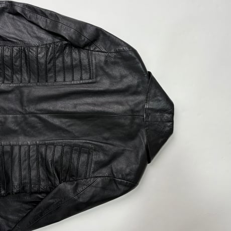 Paneled leather zip jacket - Made in Italy