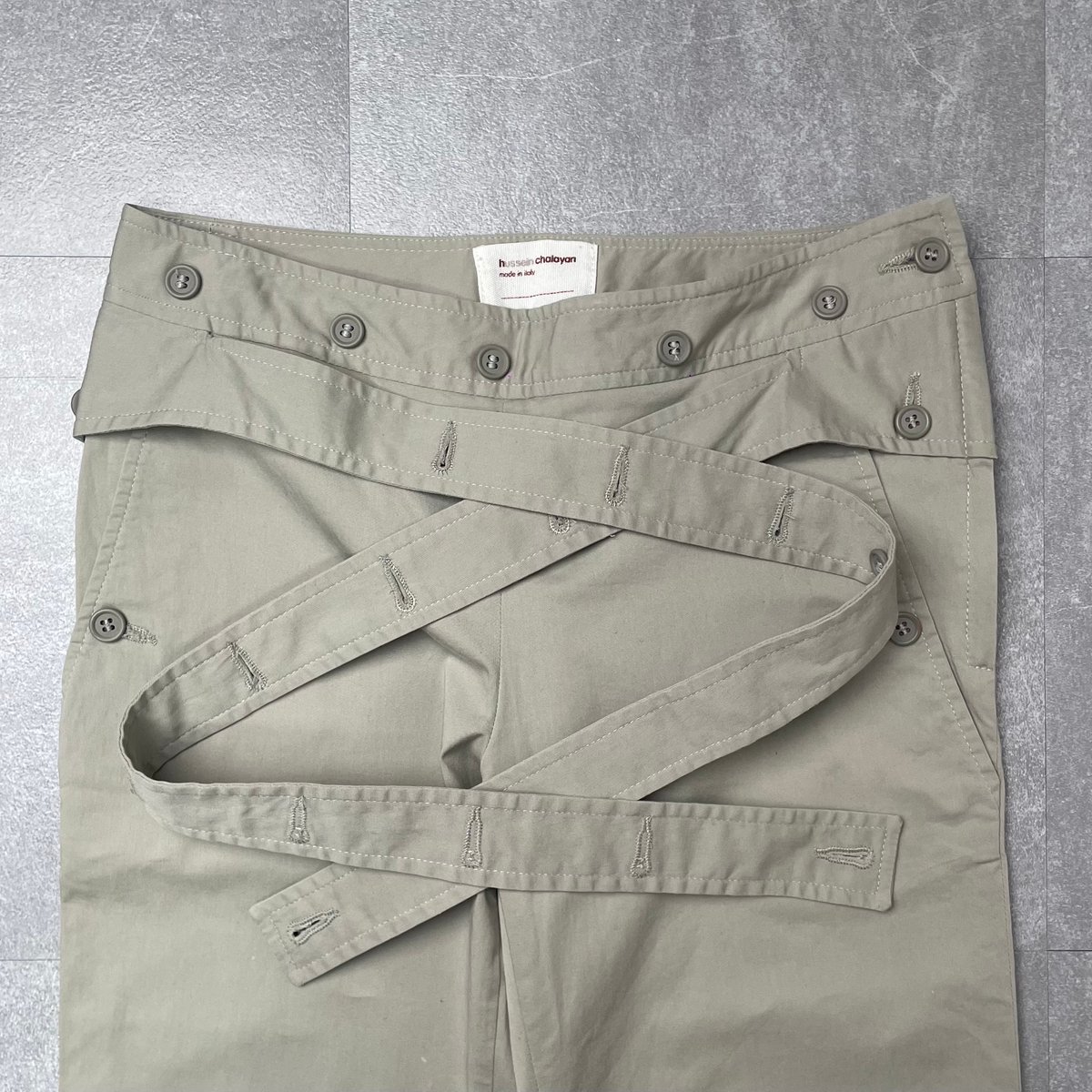 Hussein Chalayan two belted pants | TATTVA