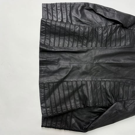 Paneled leather zip jacket - Made in Italy