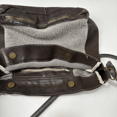 collection PRIVEE? Leather trim wool shoulder bag
