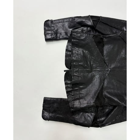 AW2007 EMPORIO ARMANI - Cropped panelled leather jacket