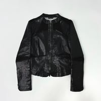 AW2007 EMPORIO ARMANI - Cropped panelled leather jacket