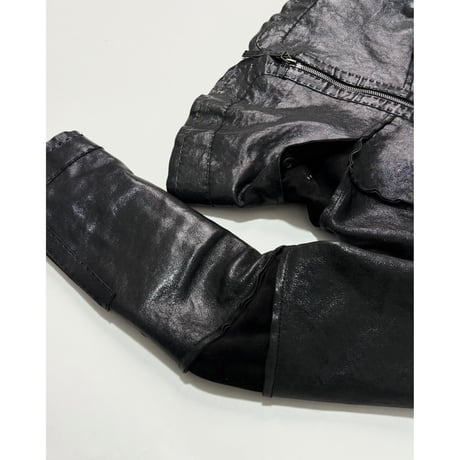 AW2007 EMPORIO ARMANI - Cropped panelled leather jacket